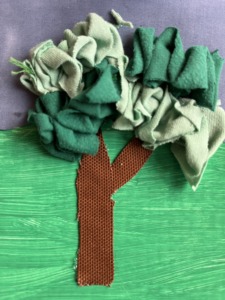 Pormenor árvore elaborada em tecido