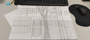 Desenho elaborado pela aluna da entrada da escola.