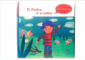 Digitalização da capa do livro infantil - Pedro e o Lobo