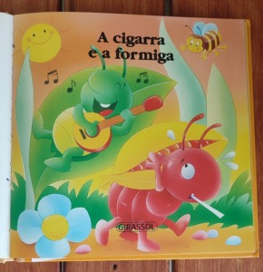 A Fábula de La Fontaine "A Cigarra e a Formiga" - editora Girassol.