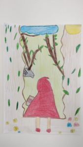 O desenho escolhido de entre os 12 realizados pela turma. Foi a Base do trabalho.