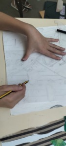Passagem do desenho para papel celofane