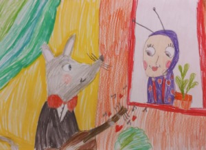 Desenho feito por aluno do 1º ano que serviu de inspiração