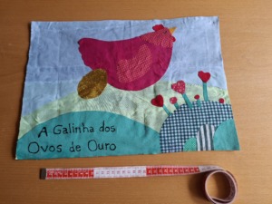 Trabalho acabado com fita para comparação
